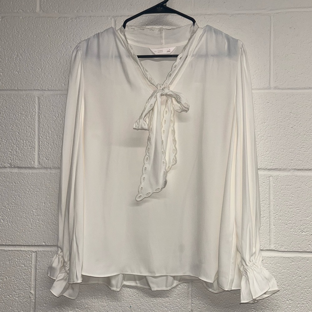 Lauren Conrad Cream Colored Blouse - Size Large